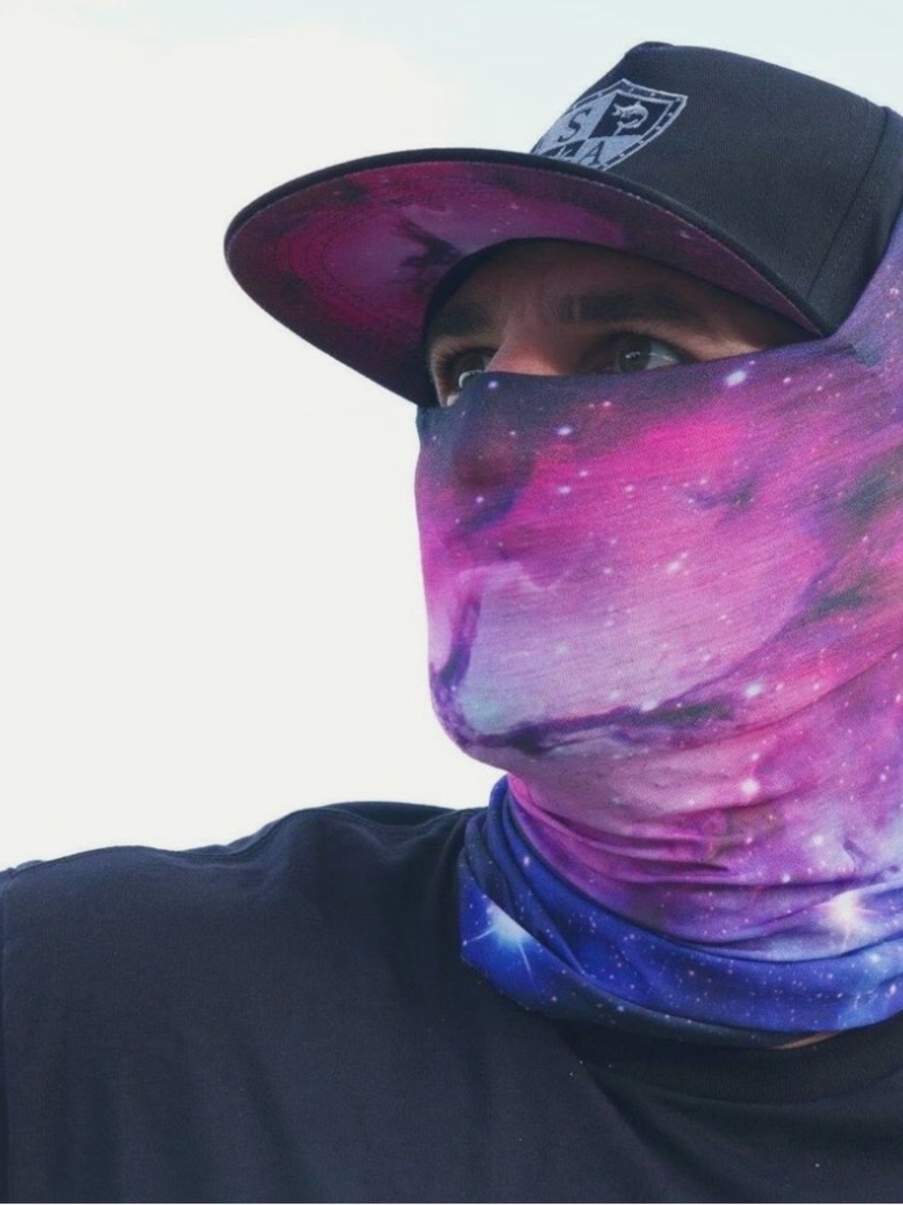 Galaxy Gradient Neck Gaiter Face Mask - Purple Pink